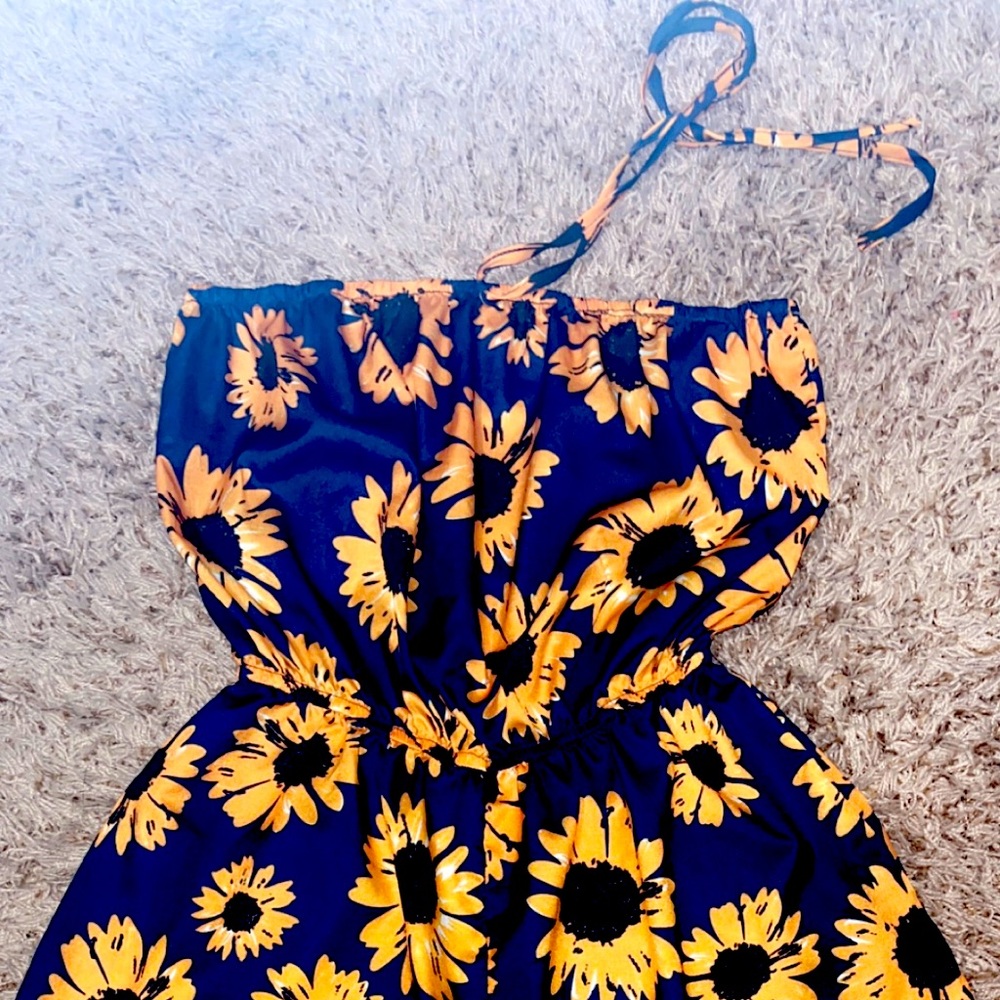 Strapless Sunflower Romper